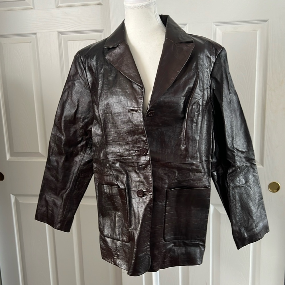 Terri Lewis leather coat